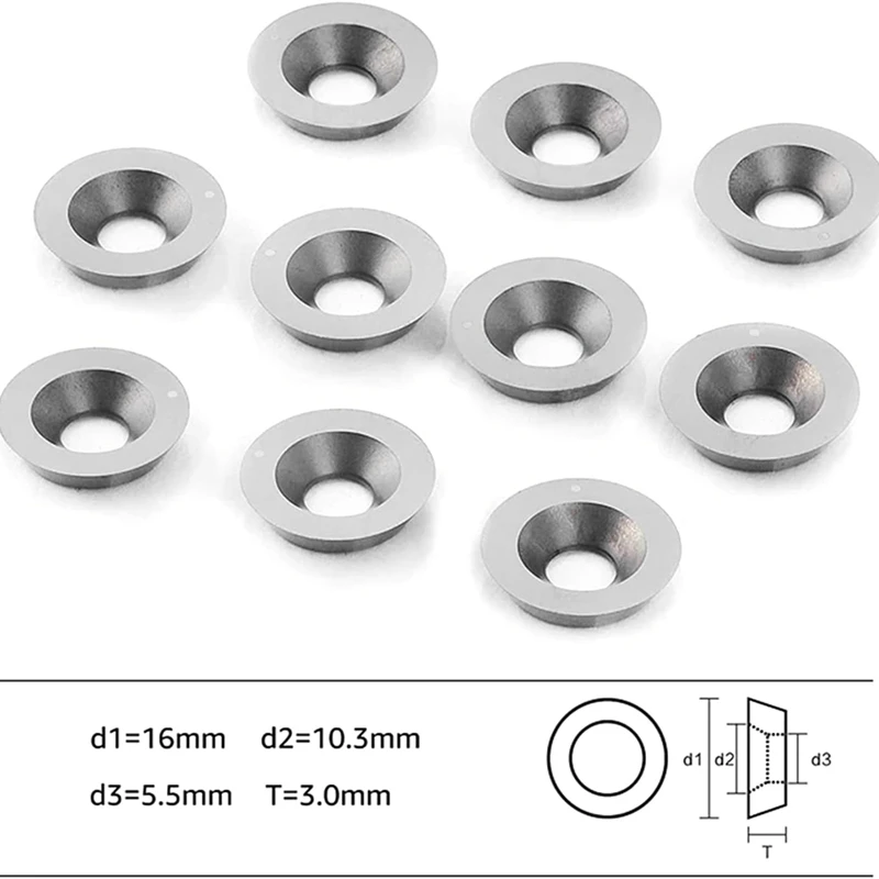 10Pcs 16X3.0mm-30° Inserts Cutters Replacement for Lathe Wood Turning Finisher Hollower Tool Lathe Tools and Accessories-FS