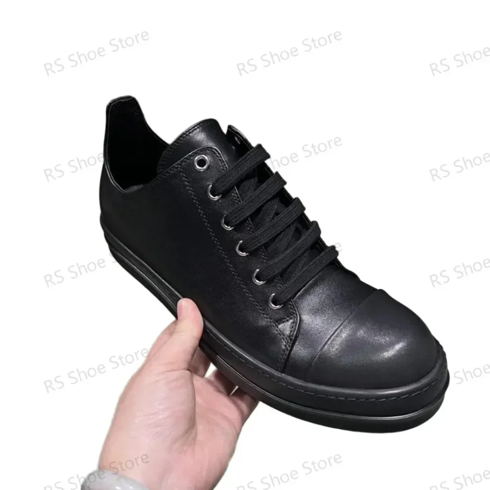 

Ro Design Luxury Casual Shoe Men Boots Women Sneaker Low Top Shoes Luxury Lace-up Full Black Leather Cowhide Sneakers