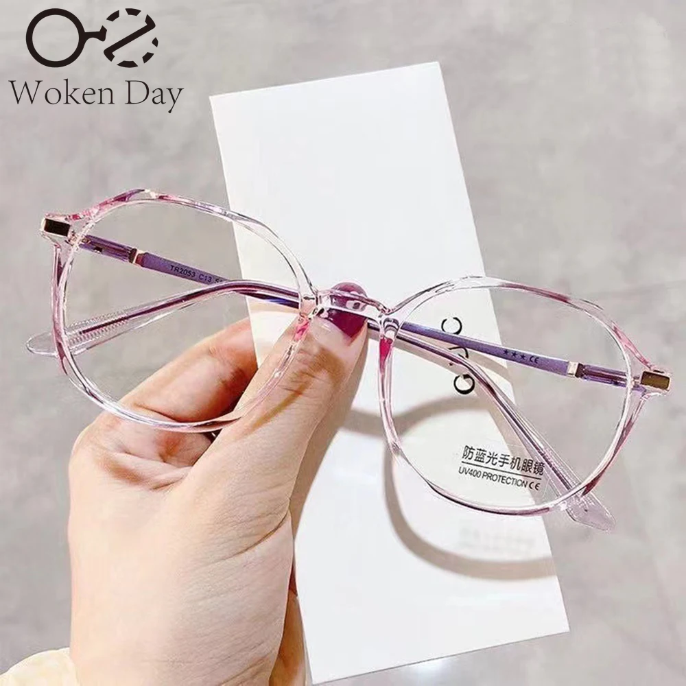 1PC New Women Anti Blue Light Eyewear Reading Glasses Transparent Frame Fashionable Optical Spectacle Multi-sided Eyeglass