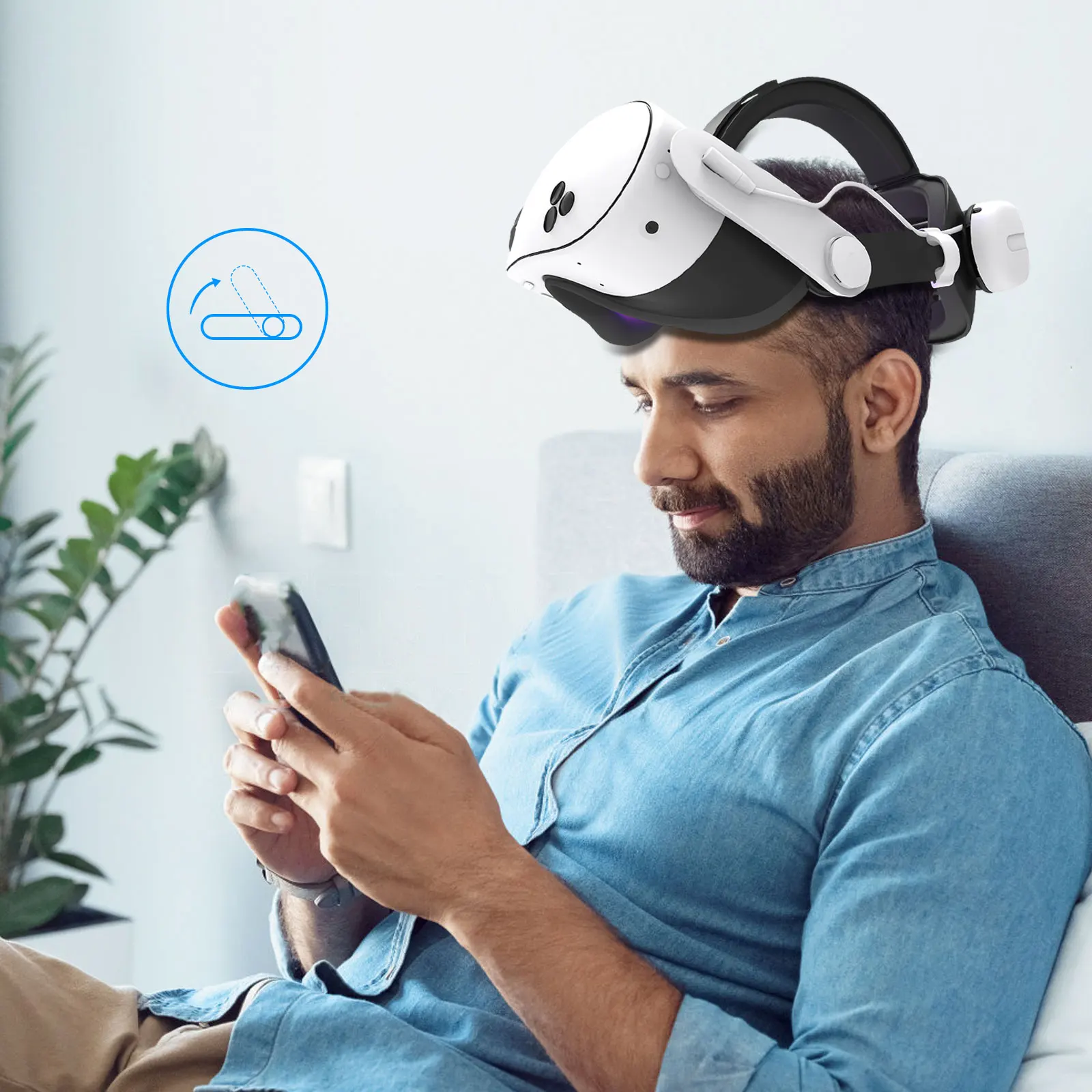 mtmoatvr Compatible with For Oculus/Meta Quest 3/3s 12000mAh Battery Head Strap VR accessories, , Extended Playtime