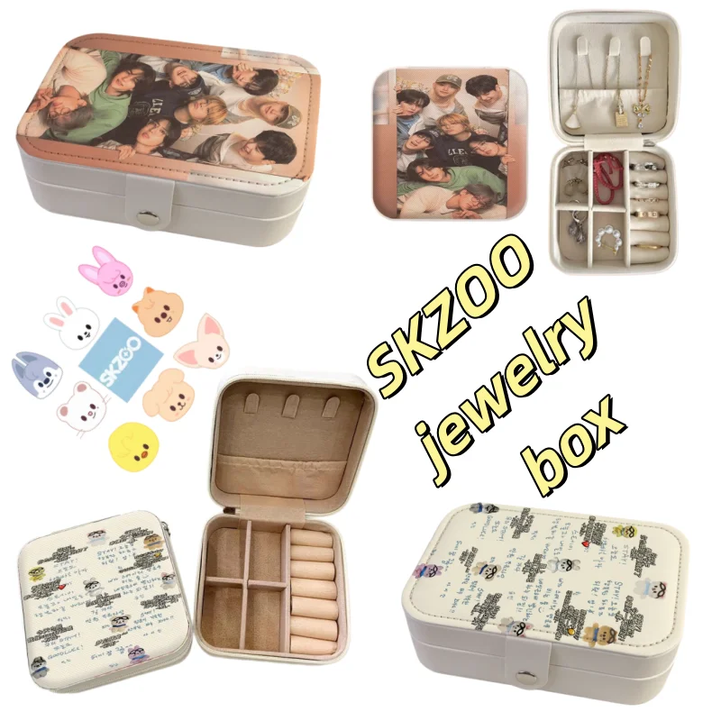 

SKZOO Anime Straykids Portable Earnail Earring Jewelry Box Necklace Ring Bracelet Small Clever Hand Jewelry Storage Box