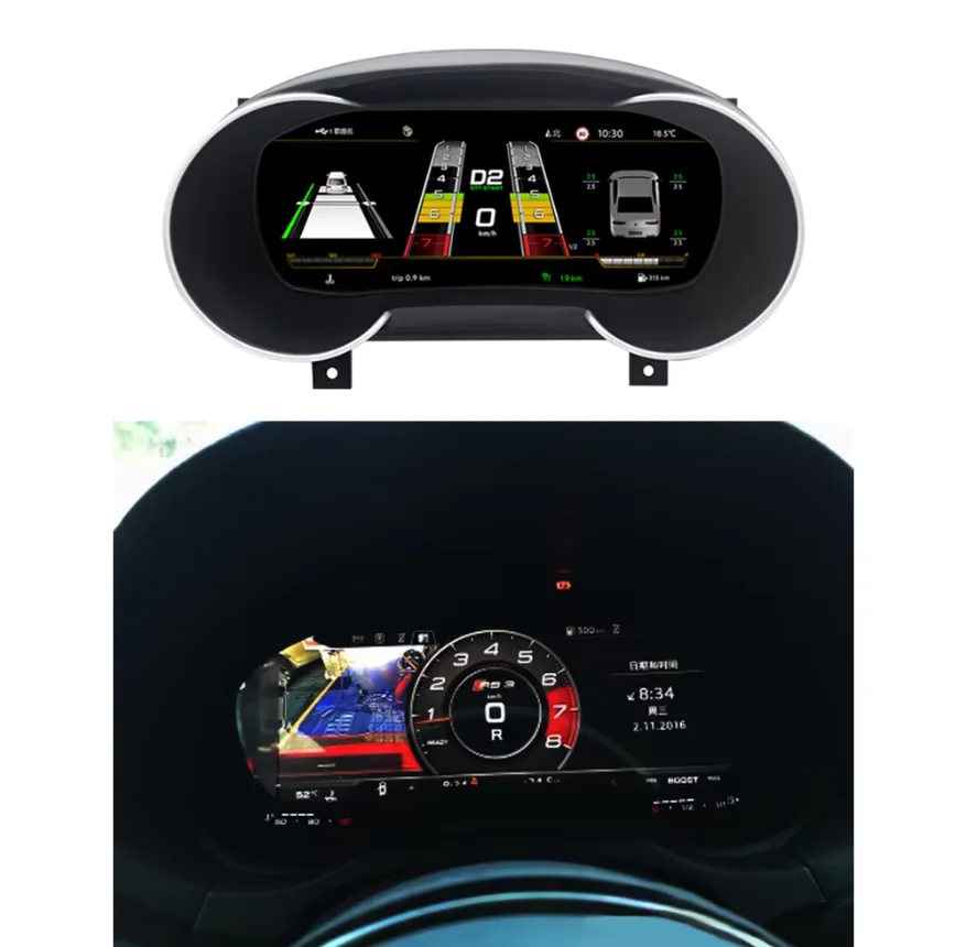 Novo painel digital lcd para carro, instrumento virtual, cluster cockpit, velocímetro lcd para audi a3 s3 2013 - 2020