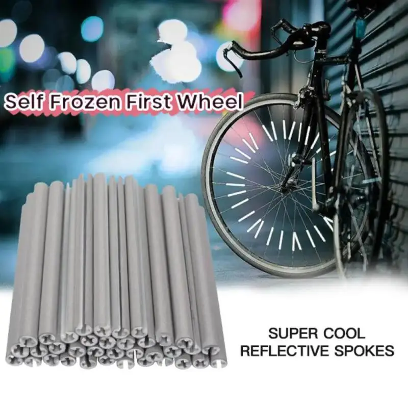 12Pcs Bike Bicycle Wheel Spokes Reflective Sticker Tube Warning Safety Light DIY Cycling Reflector Reflective Tubes Hot Sale