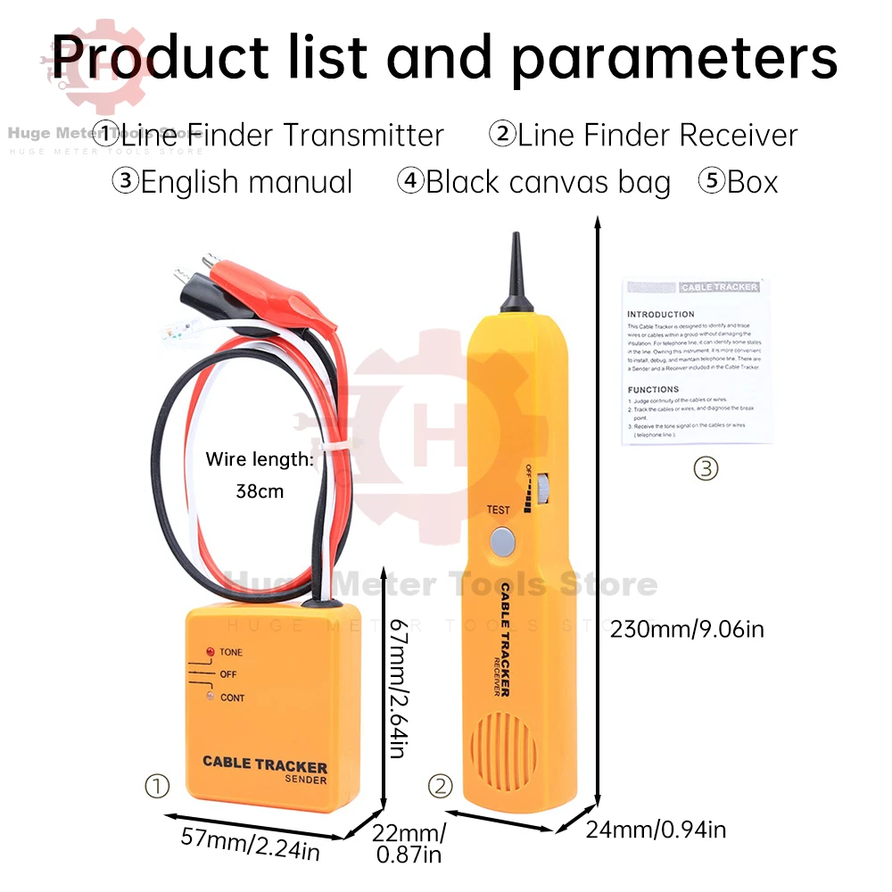 휴대용 휴대용 케이블 트래커 테스터, 광섬유 네트워크 테스터, 전문 라인 LAN 감지기, 자동 회로 차단기 파인더