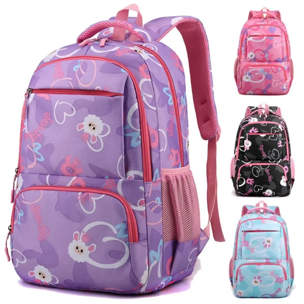 Mochila de alta calidad con dibujos animados para estudiantes, cómoda mochila universitaria, almohadilla trasera transpirable, bolsas escolares de nailon para niñas