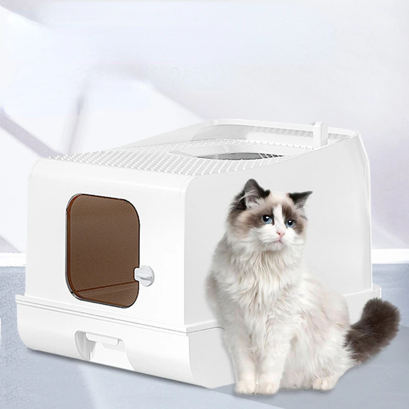 

Intelligent Sensor Deodorizing Drawer Cat Toilet, Self Cleaning Litter Box,Super Large Fully Enclosed Top in Letter Box for Cats