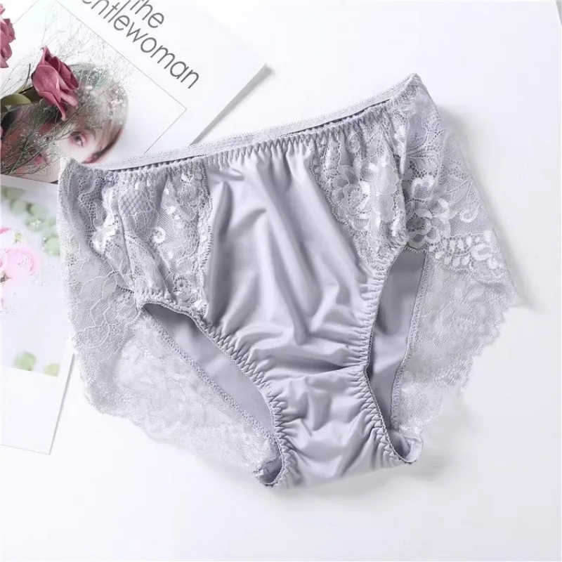 Women\'s Briefs Soft Lace Elastic Sexy Lingeries Milk Wire Waist Plus Size 7XL Underpants Female Underwears Lady Panties