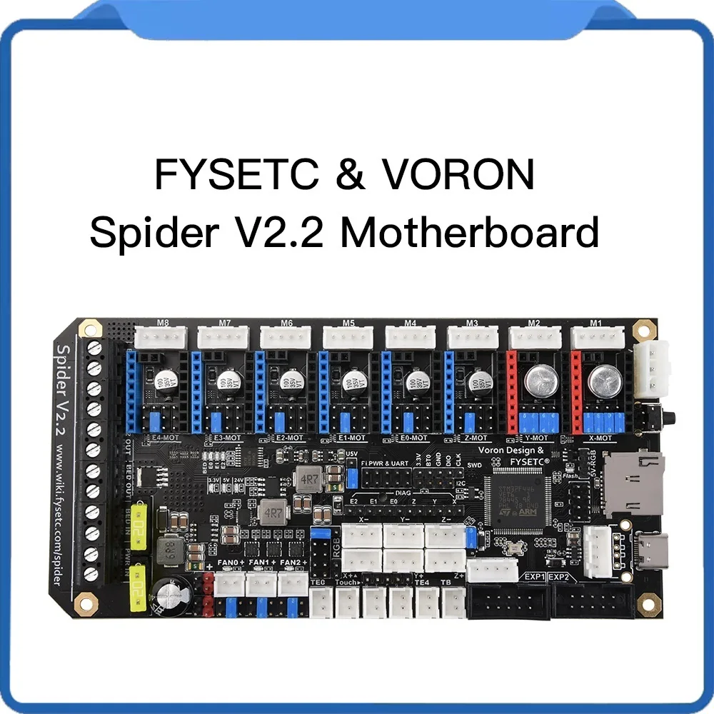 

Top Spider V2.2 Motherboard 32Bit Controller Board TMC2209 3D printer Part VS Octopus Replace For Voron 2.4 Voron Trident