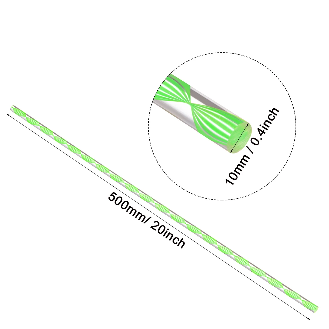 8/10x500mm Acrylic Rod Spiral Pink/Dark Purple/Green Line Solid Plastic PMMA Bar Stick Plexiglass Rods For Lighting Accessories