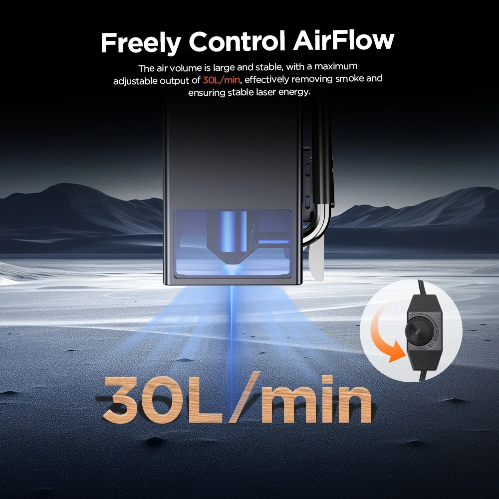 ACMER C4 Air Airflow Assist Kit 30L/min Air Assist System Remove Smoke And Dust For ACMER P1 Laser Engraver Cutter Machine