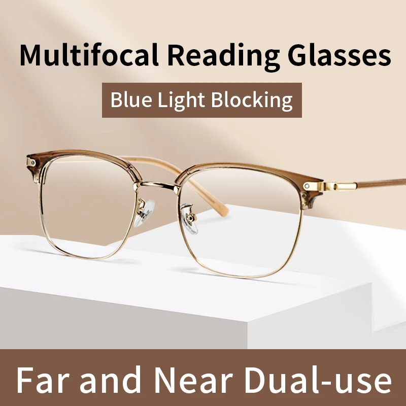 

Прогрессивные мультифокусные очки для чтения для женщин, мультифокальные без линии, синий свет, компьютерные считыватели, защита от синего луча, против усталости