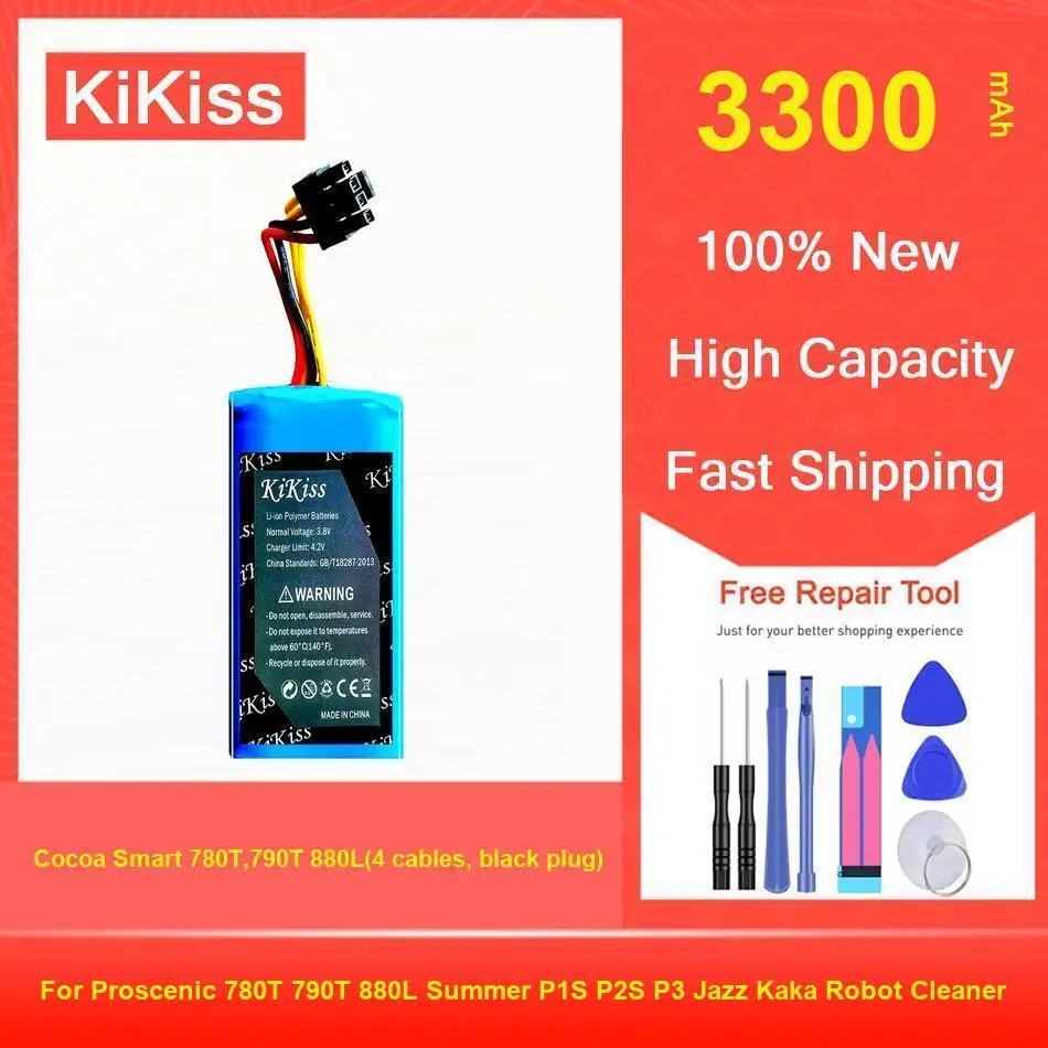 

Battery 3300Mah For Proscenic 780T 790T 880L Summer P1S P2S P3 Jazz Kaka Robot Cleaner