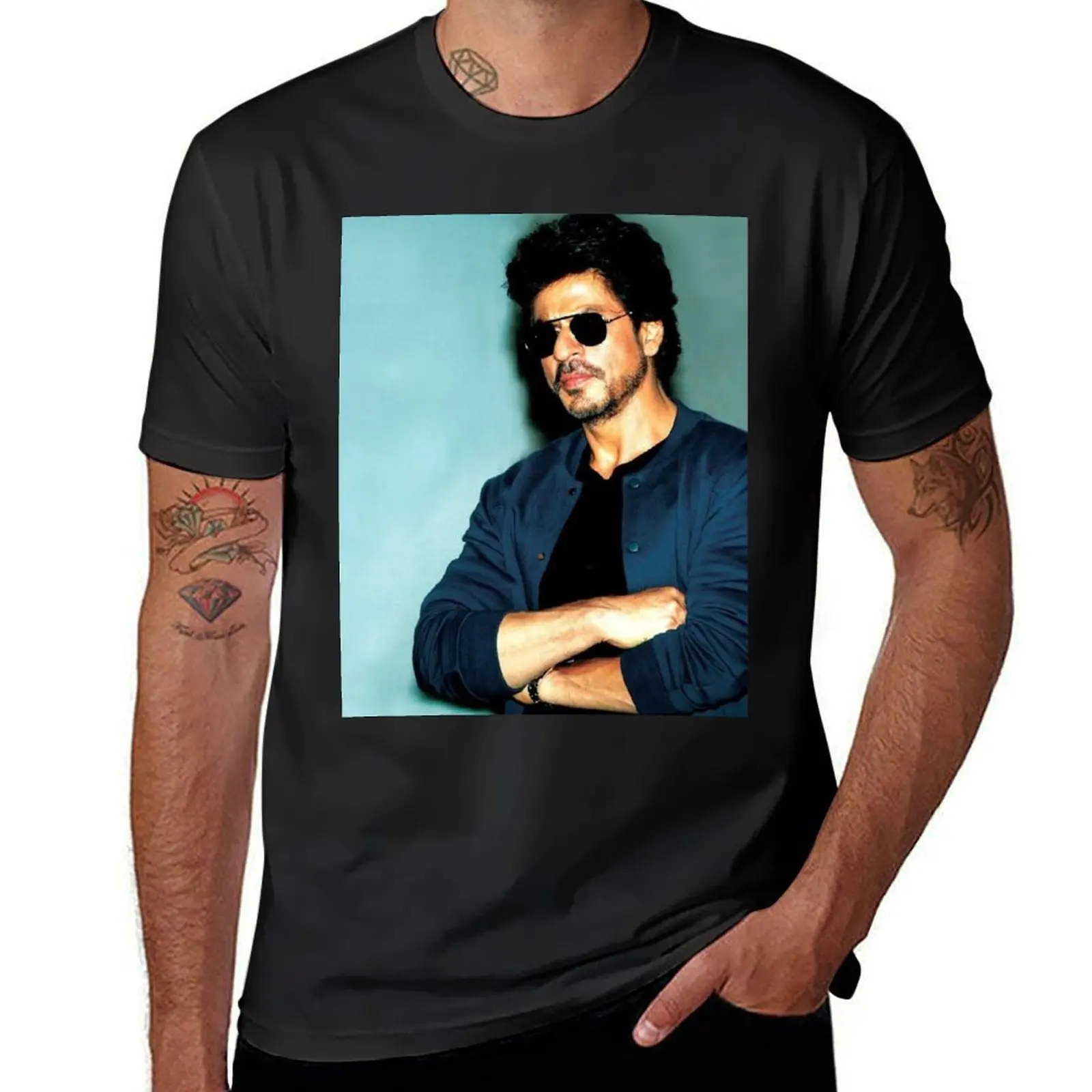 

Wallpaper Shah Rukh Khan T-Shirt sports fans tees black t-shirts for men