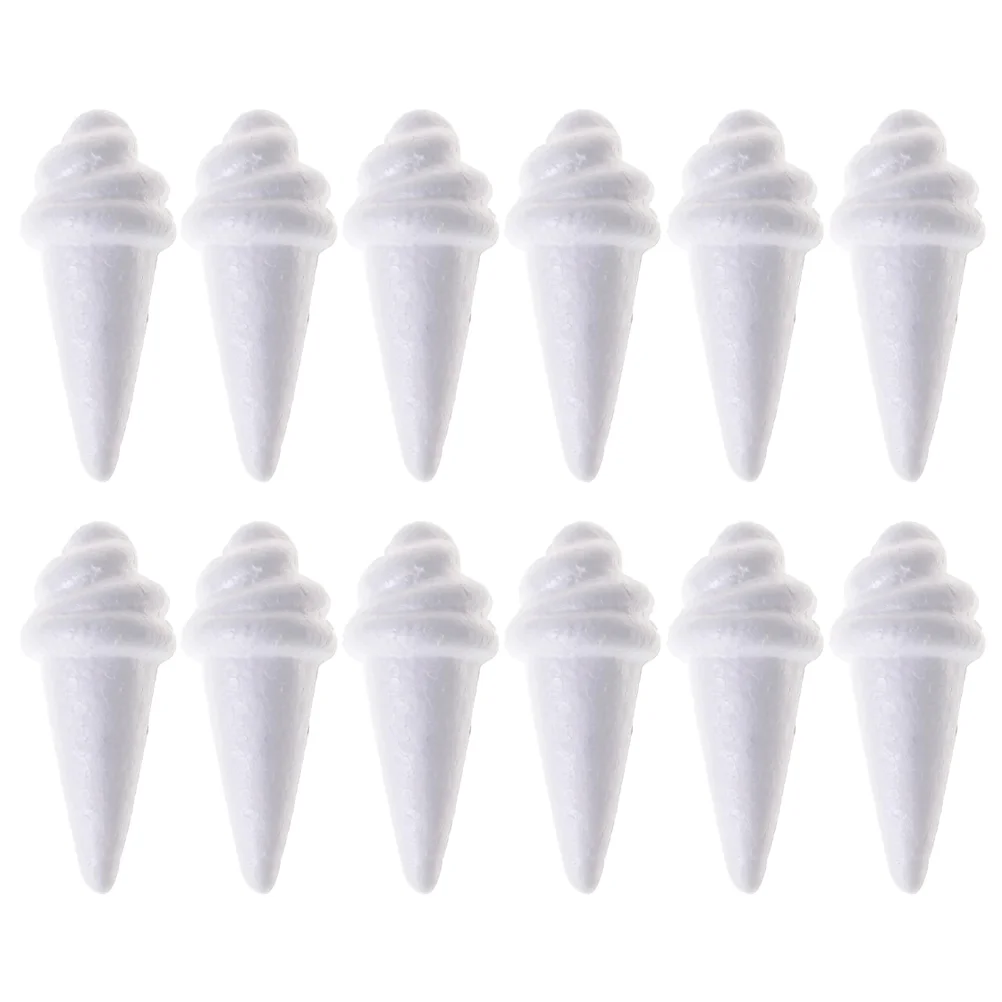 

12 Pcs Cupcakes Ice Cream Model Party Models Painting Unfinished Sticker DIY Craft Tools White Fake Props Blank Shopping