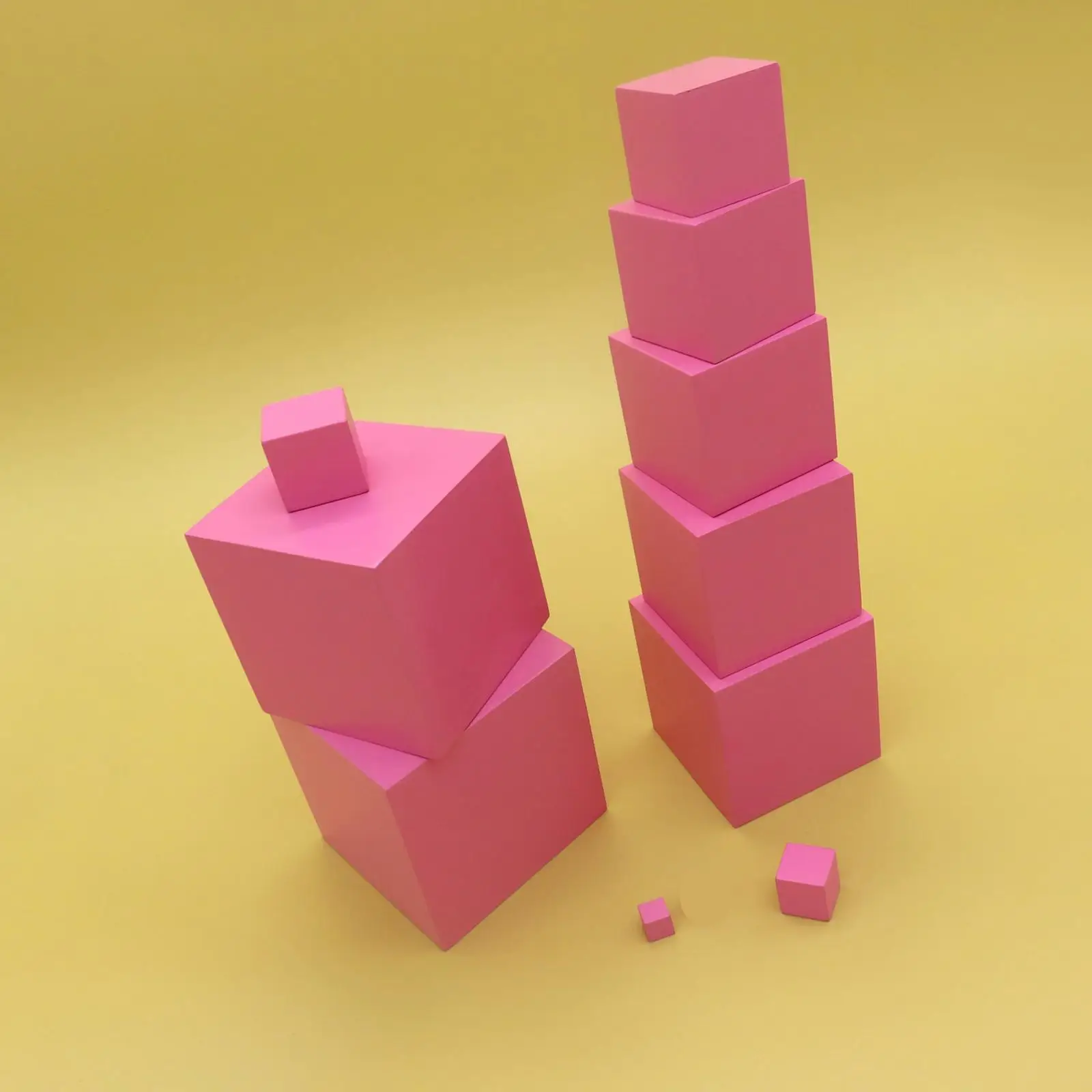 Montessori Materials Pink Tower Learning Educational Toy for Preschool Kids