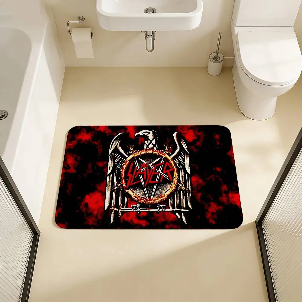 S-Slayer Heavy Metal Band Floor Mat INS Style Soft Bedroom Floor House Laundry Room Mat Anti-skid Household Carpets