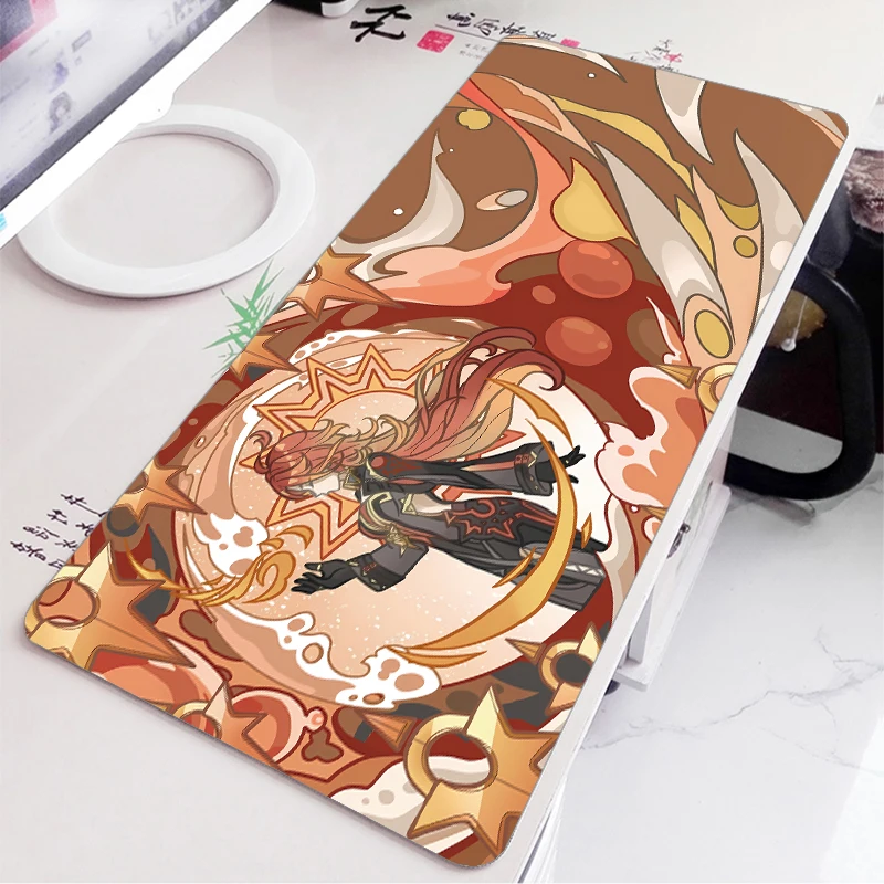 Anime Game Furina Neuvillette Mavuika Wanderer Raiden XXL Large Genshin Impact Mouse Pad Non-slip Keyboard Desk Mat Mousepad