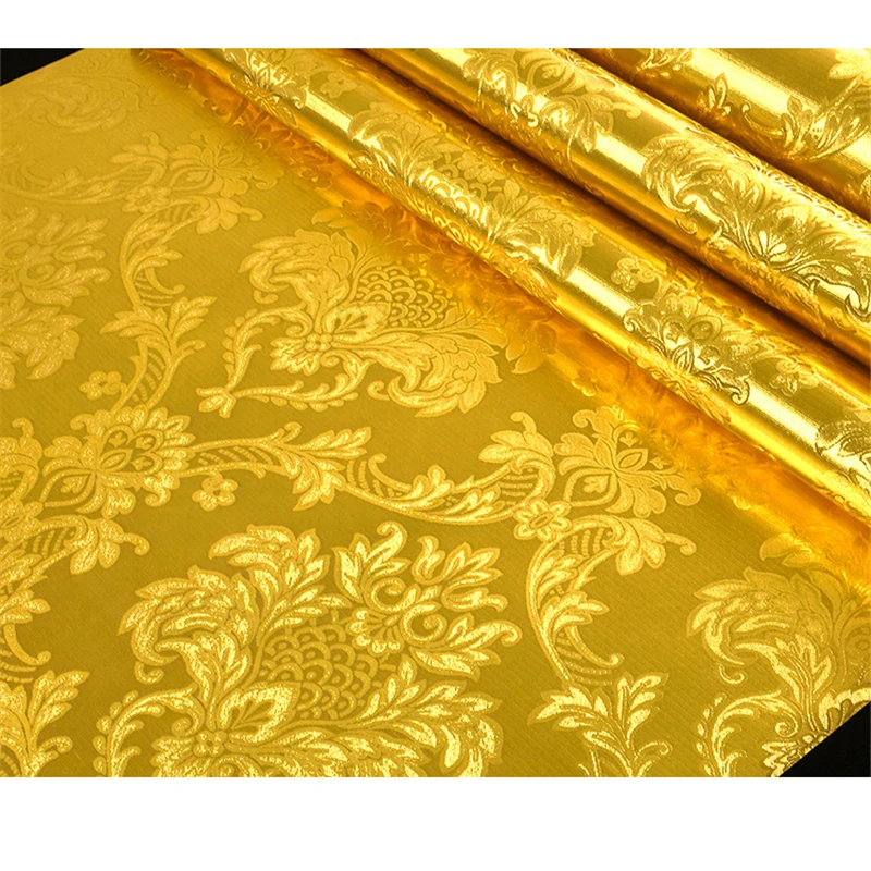 Wall Decoration Wallpaper Golden Foil Flash Wall Stickers Living Room Bedroom KTV Non-Self-Adhesive Tv Background Wallpaper