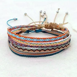 Wholesale Cloth Braided Wristband Bracelets for Women Friendship Jewelry Hand Woven Bracelet from Colombia Hippie Boho Pulseras