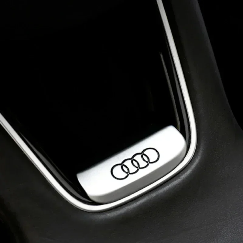 Round/ D Shaped Car Steering Wheel Decals Decorative Sticker for Audi Sline Logo A3 A4 A5 A6 Q3 Q5 Q7 Q2L Nameplate Accessories