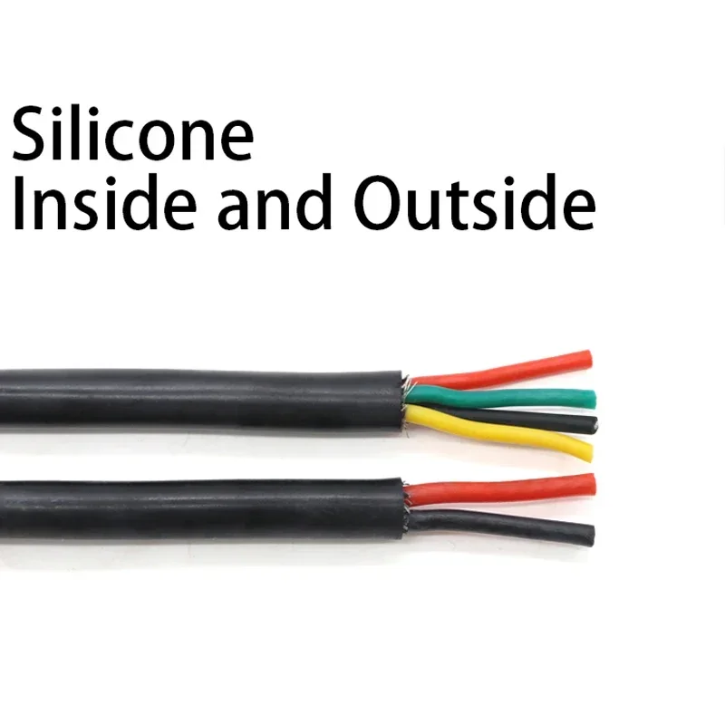 Sq 0.3 0.5 0.75 1 1.5 2 2.5mm Silicone Rubber Shielded Cable 2 3 4 6 Cores Insulated Flexible Copper High Temperature Wire