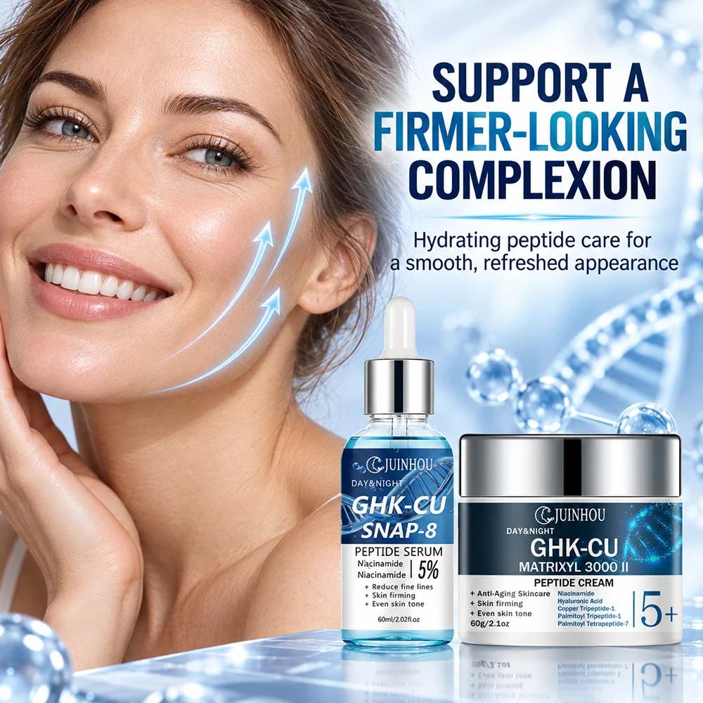 JUINHOU Face Serum Cream Set Blue Copper Peptide SNAP-8 Matrixyl 3000 II Anti Aging Makes Skin Youthful For Mature Facial Skin