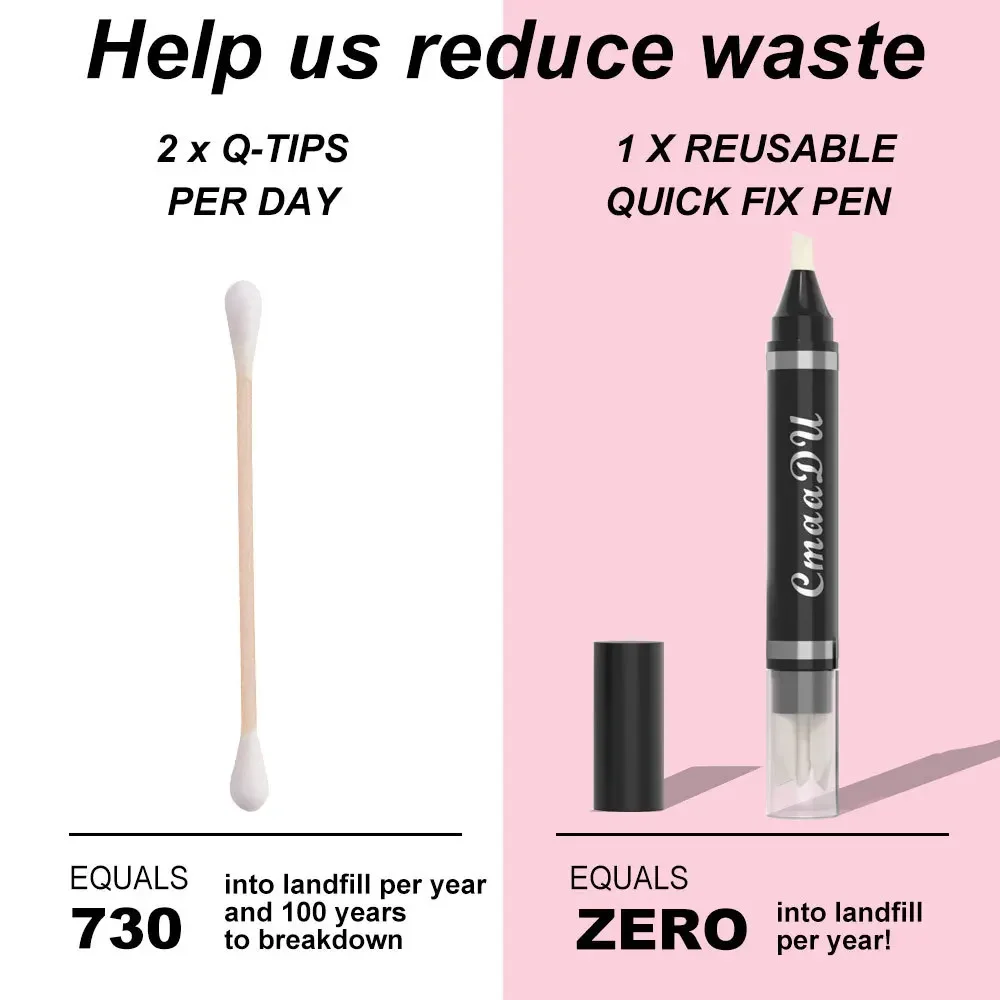 CmaaDu Eyeliner stylo démaquillant outil à double usage pour la Correction et le retrait conception de stylo Portable
