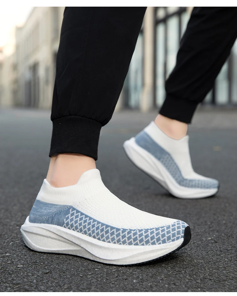 Unisex Real Boost Sneaker mit dicker Sohle, Stretch-Strick, atmungsaktiv, Übergrößen, stoßdämpfend, Sportschuhe, Laufschuhe für Damen und Herren – Detail 26