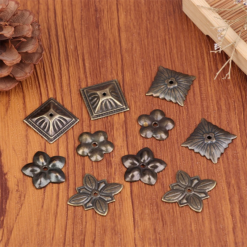 10Pcs Wooden Box Corner Antique Brass Upholstery Decorative For Jewelry Chest Gift Wine Case Protectors Hardware