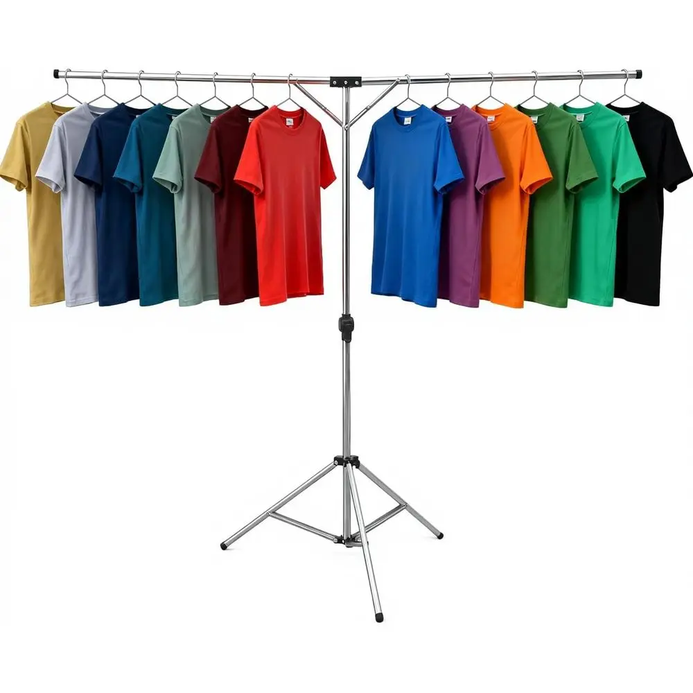 

Портативная компактная сушилка для одежды, сверхпрочная из нержавеющей стали, регулируемая вешалка для одежды с ветрозащитными крючками