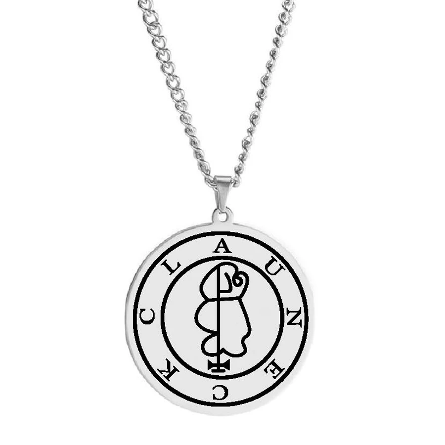 HLSS520 Sigilo de Clauneck Wealth Demon Aerial Spirits of Solomon Laser Cut Talisman Amulet Stainless Steel Pendant Necklace