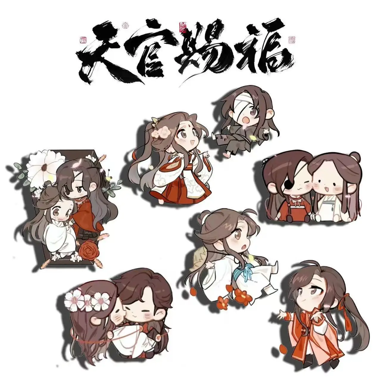 Tian Guan Ci Fu Xie Lian Hua Cheng Brooch Badge Cosplay Anime Cartoon DIY Decoration Backpack Clothes Bag Lapel Pins Gift