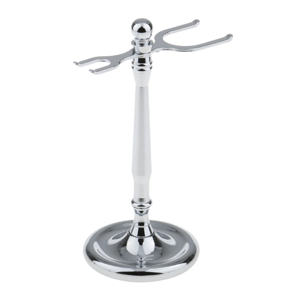 Salon Double-Ended Shaving Tool Display Stand Rack Shave Brush Holder Weighted Base
