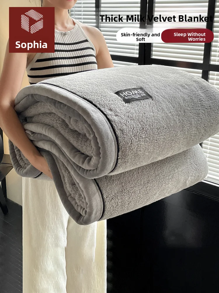 

Sophia Winter Thickened Coral Velvet Blanket Milk Velvet Office Nap Sofa Small Blanket Dormitory Warmth High Breathable