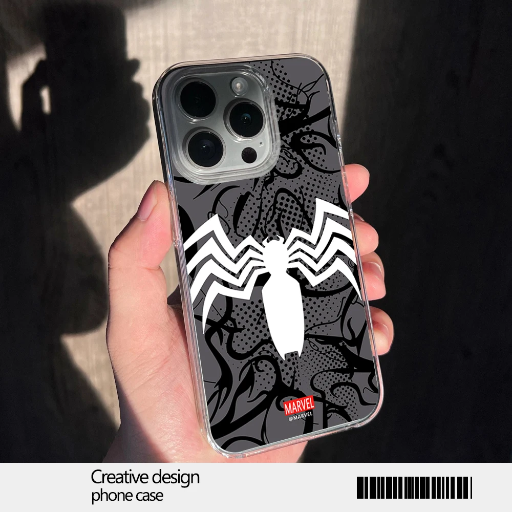 MINISO Venom Spider-Man Phone Case for iPhone 12 11 13 14 15 16 Max Pro Plus Magsafe Magnetic Wireless Cover