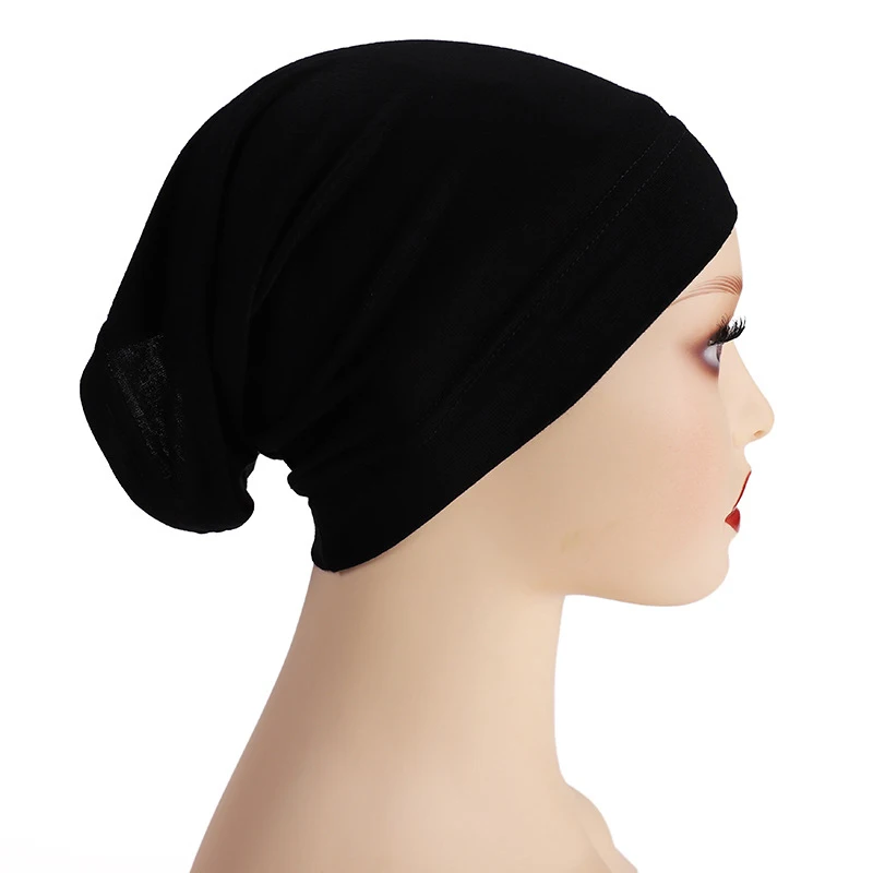 27 Colors Fashion Women Inner Hijab Tube Muslim Turban Cap Bonnet Plain Islamic Underscarf Cotton Jersey Undercaps Mujer Hat