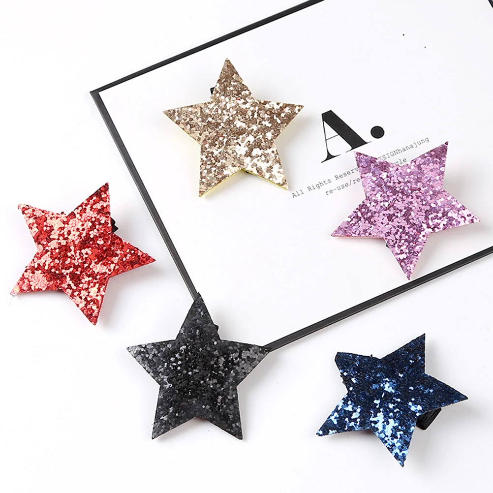 

10pcs Clips Girls Bowknot Pins Kids Hair Accessories Star Design Bowknot Hair Clips Non Fading Long Lasting Gifts