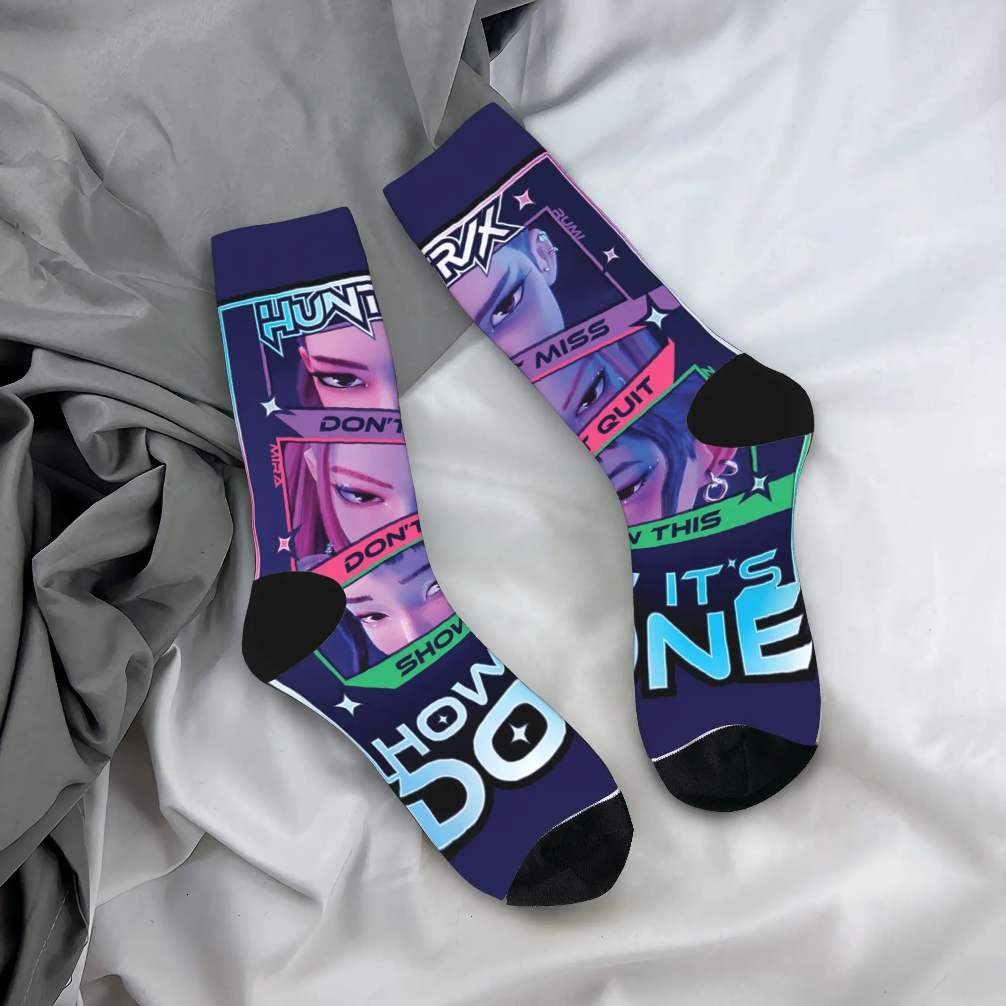 

Huntrix How It's Done Kpop Demon Hunters Socks Graphic Stockings Non-Slip Men's Socks Quality Spring Novelty Running Socks