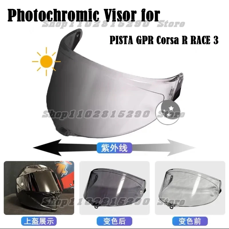 

Photochromic Visor Accessories Cascos Para Moto Full Face Motorcycle Helmet Lens Anti-UV RACE3 Shield Sun Visor