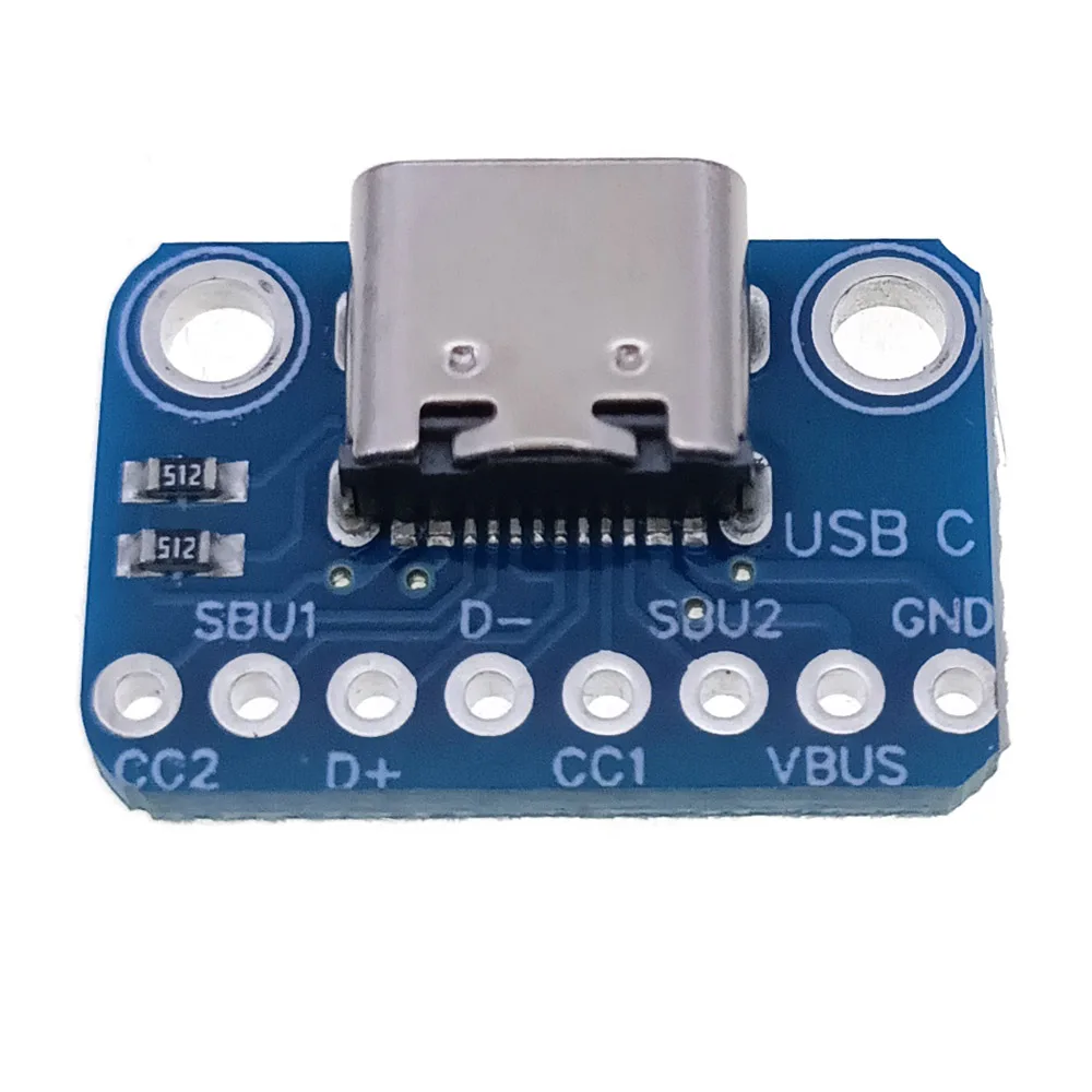 1-10-шт-женская-тестовая-плата-type-c-usb-31-16p-до-254-сильноточный-модуль-платы-адаптера-питания-для-arduino