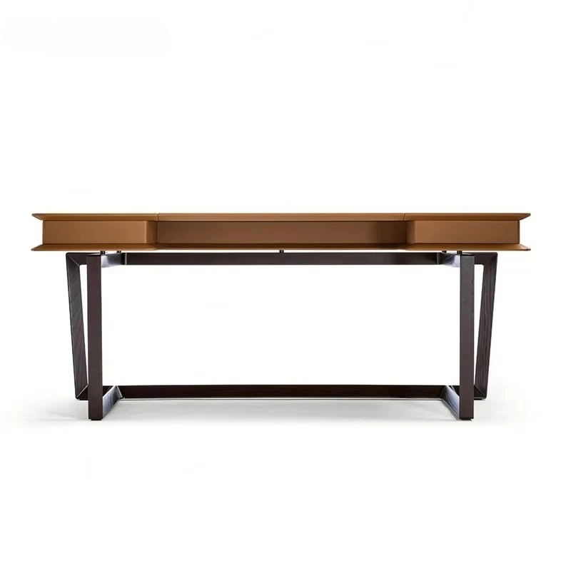 Boss computer desk high-end residential leather wrapping table simple style production durable plastic