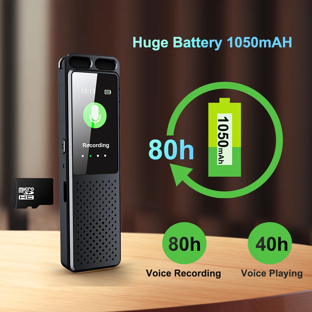 مشغل موسيقى Vandlion V99 MP3 بشاشة TFT مقاس 1.47 بوصة بقدرة 1050 مللي أمبير في الساعة 80 ساعة تسجيل صوتي OTG Type-C مسجل صوت منشط للمقابلة #3