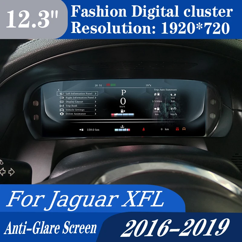 12.3" Digital Instrument Cluster For Jaguar XFL 2016-2019 Virtual Cockpit Odometer Speedometer Screen Counter Dashboard CarPlay
