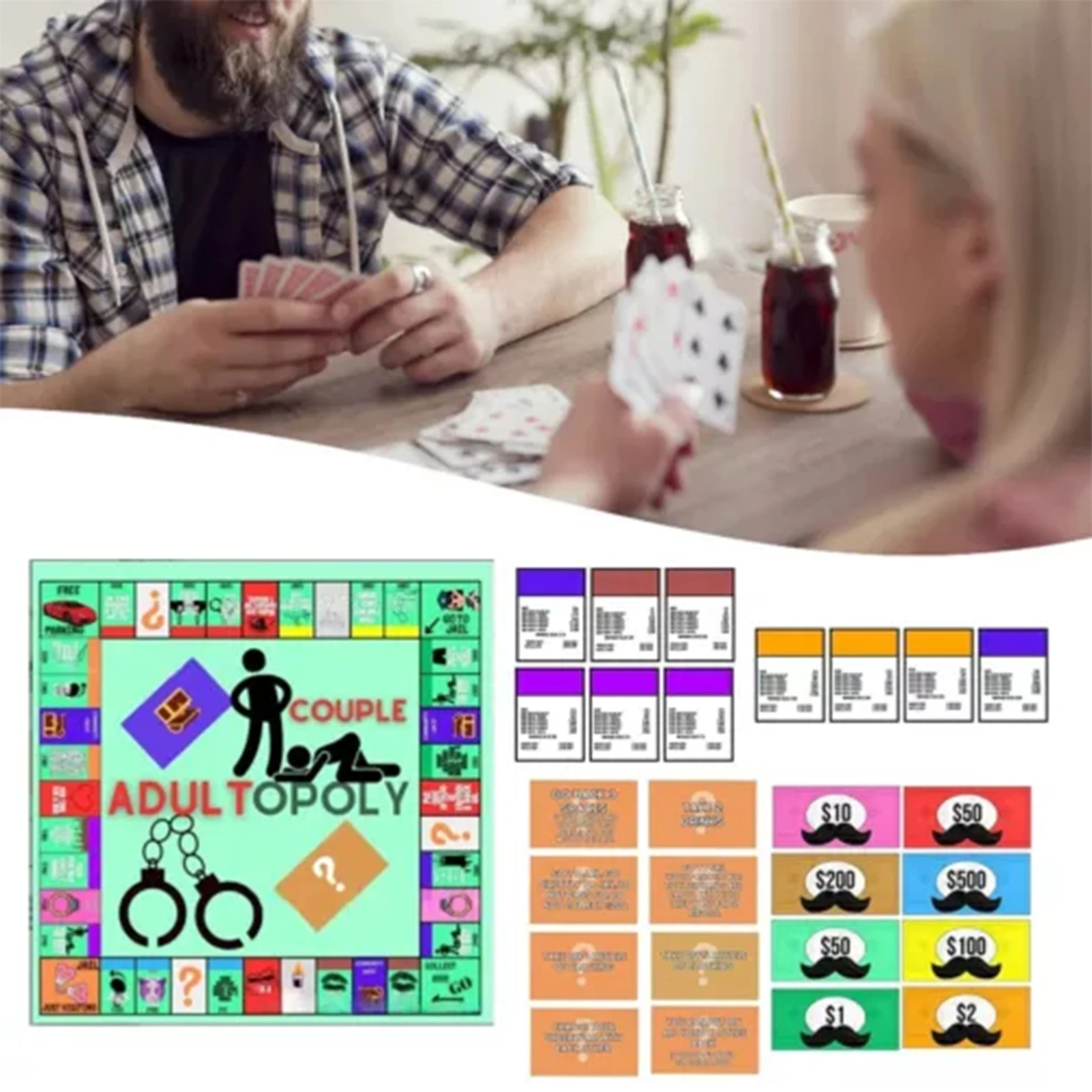 Couple Adult Opoly Board Game Date Night Ideas Relationship Card Game for Valentines Day Wedding Day Gift