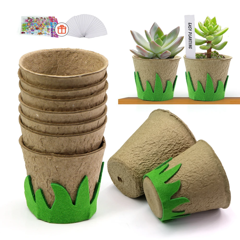 30Set Garden Paper Craft Plants Grow Kit DIY Pulp Seedling Cup Foam Flower Pots for Spring Summer Early Graduation DIY Crafts