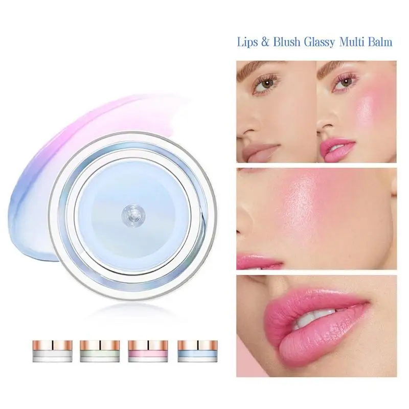 Temperature Color Changing Blusher Cream Peach Cheek Tint Clear Glitter Long Lasting Face Makeup Cream Blusher For Lip Face Eyes