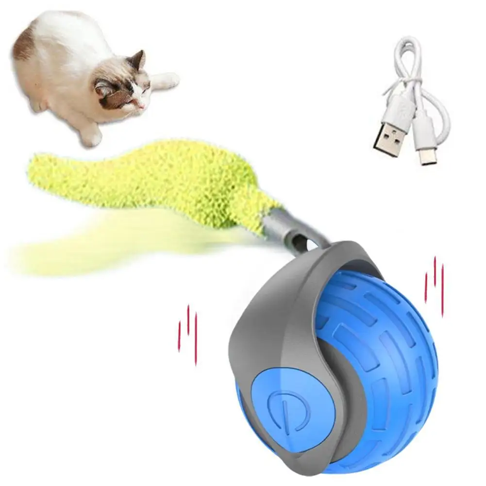 Intelligenter Katzenspielball, automatisch interagierender elektrischer Rollball für Haustiere, USB-aufladbarer, beweglicher, springender Ball für Kätzchen, Geburtstagsgeschenk – Detail 16
