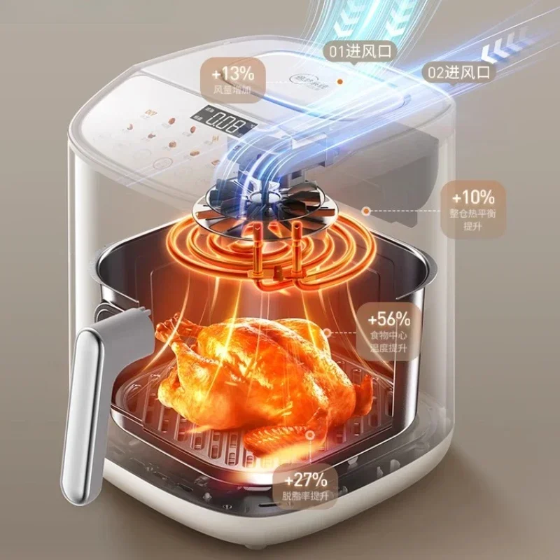 Household air fryer large capacity double air duct top heating visible no flip air fryer