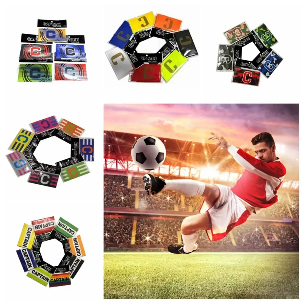 Ban Lengan Kapten Sepak Bola Acak, Dapat Disesuaikan, Anti-Lepas, Elastis, Visibilitas Tinggi, Ban Lengan Tim, Hadiah Sepak Bola