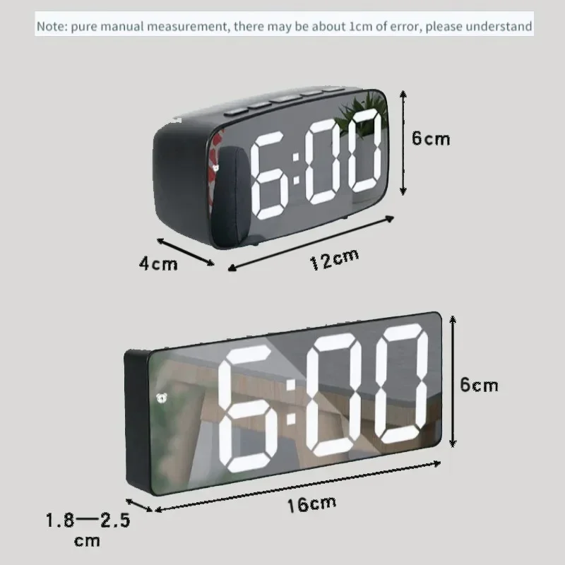 LED Alarm Clock Electronic Student Digital Clock Voice Control Dual Silent 12/24H Dual Alarm Temperature Table Decorations Desk